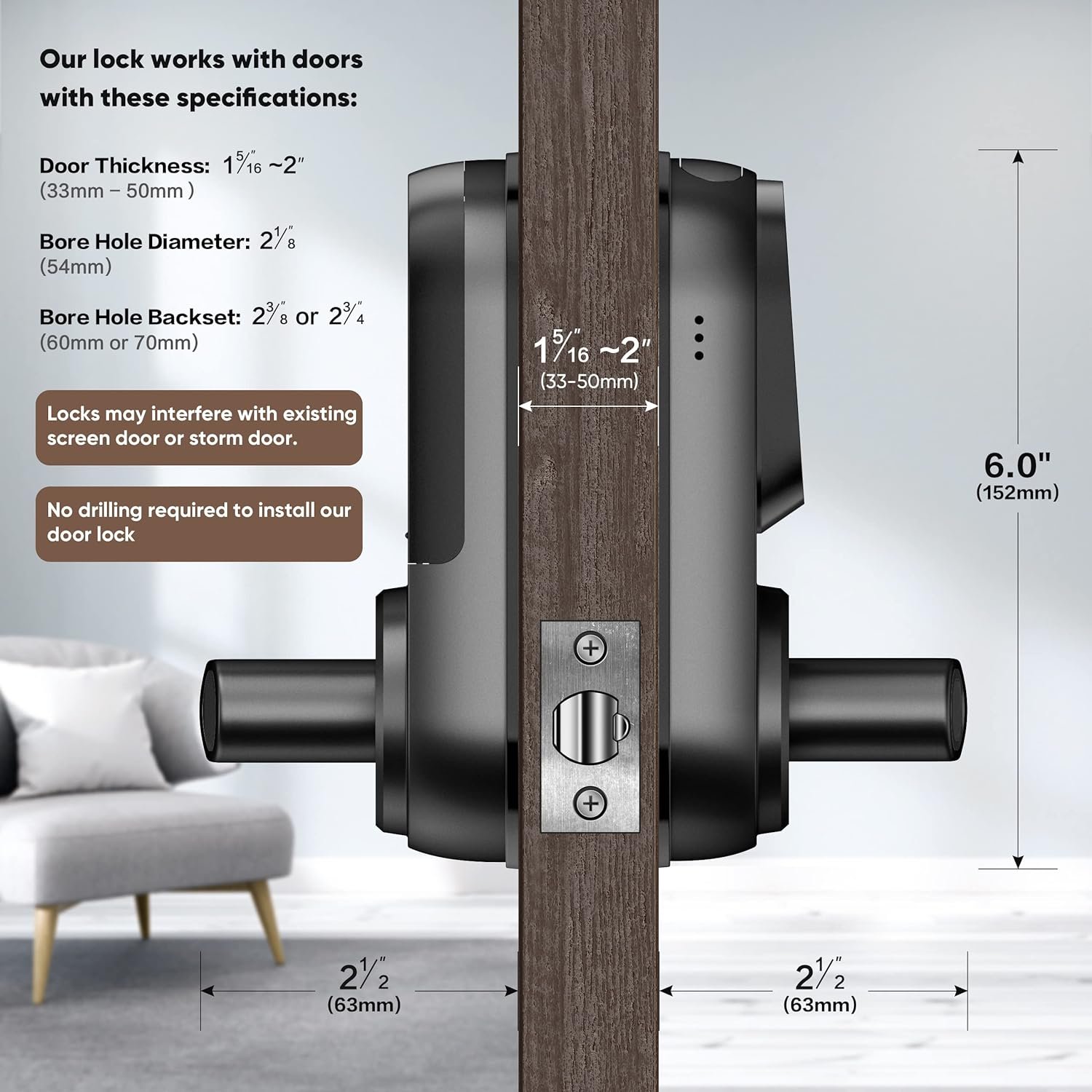 Sifely Smart Lock, Keyless Entry Door Lock, Smart Door Lock, Door Lock with Keypad